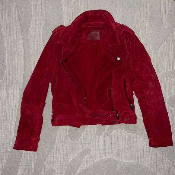Blank NYC Jackets & Coats Blank Nyc Red Leather Moto Jacket Poshmark